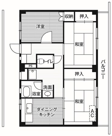 ビレッジハウス公郷3号棟 (403号室)の物件間取画像